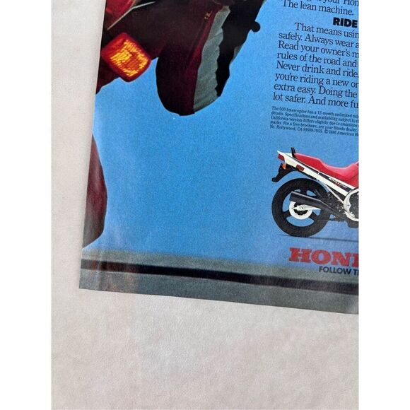 Vintage 1985 Honda Motorcycle Print-Ad - Picture 5 of 6